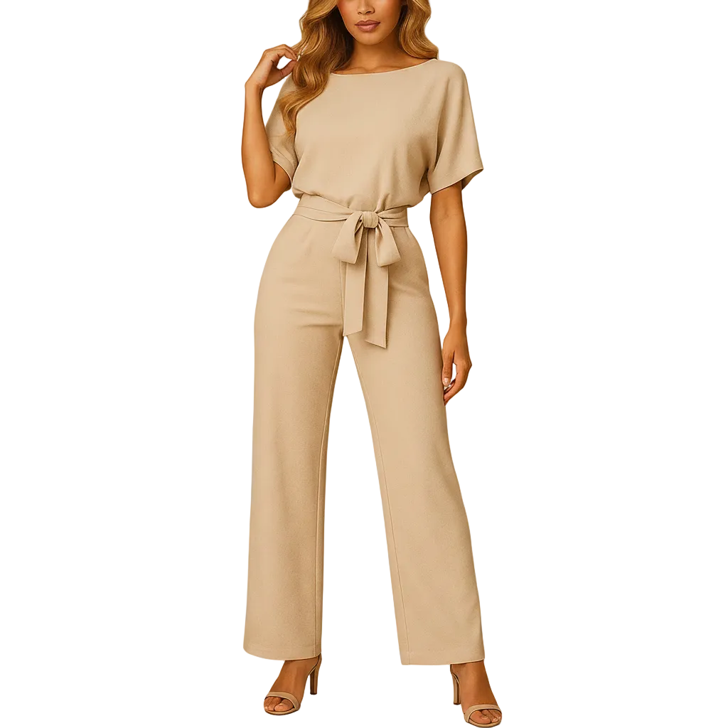 Back view of black tailored jumpsuit