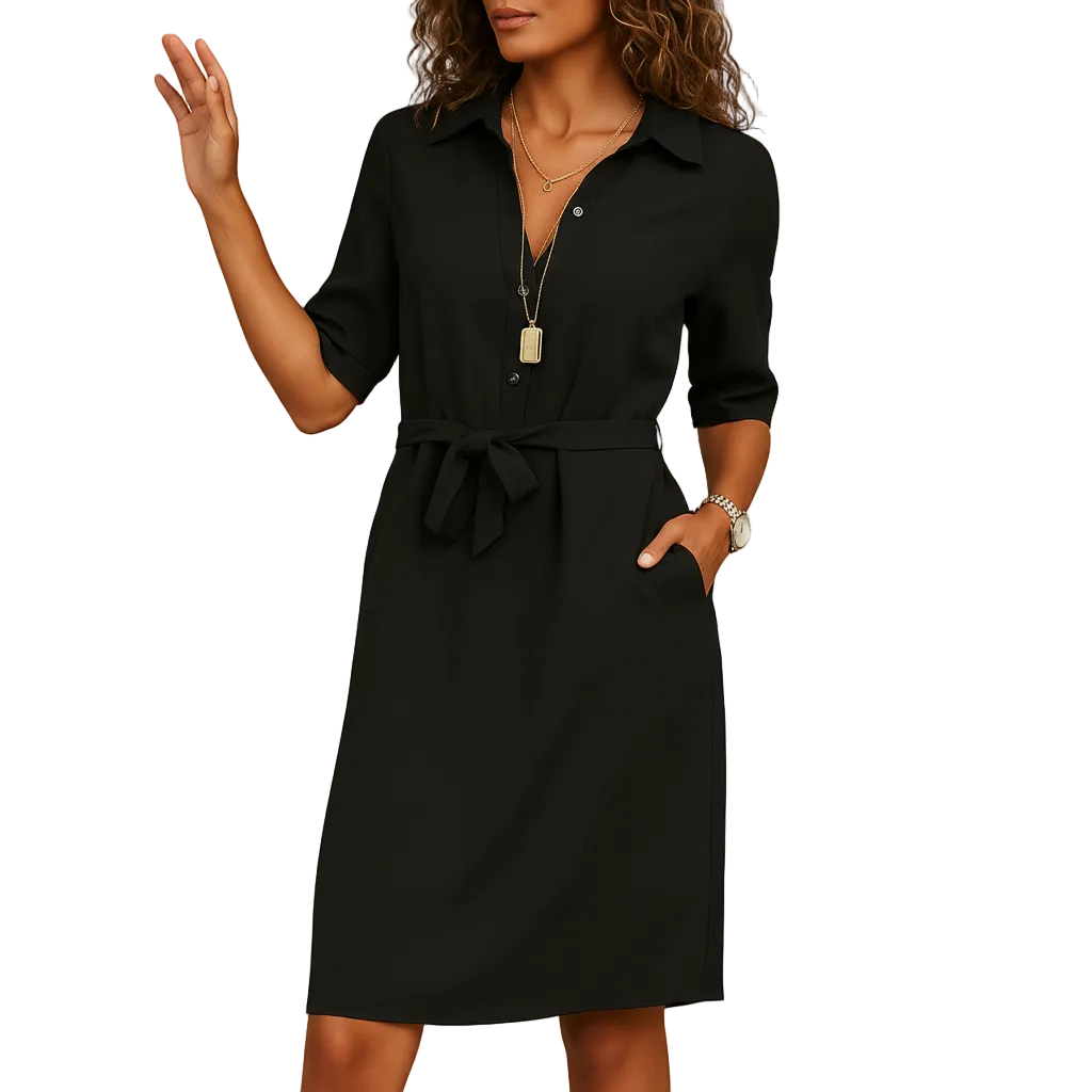 Elegant midi dress front view