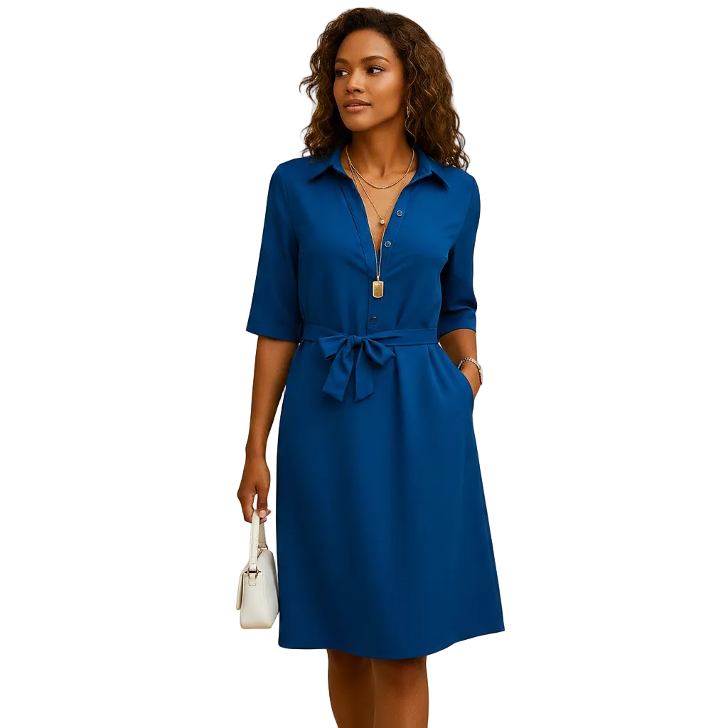 Close-up of elegant midi dress details