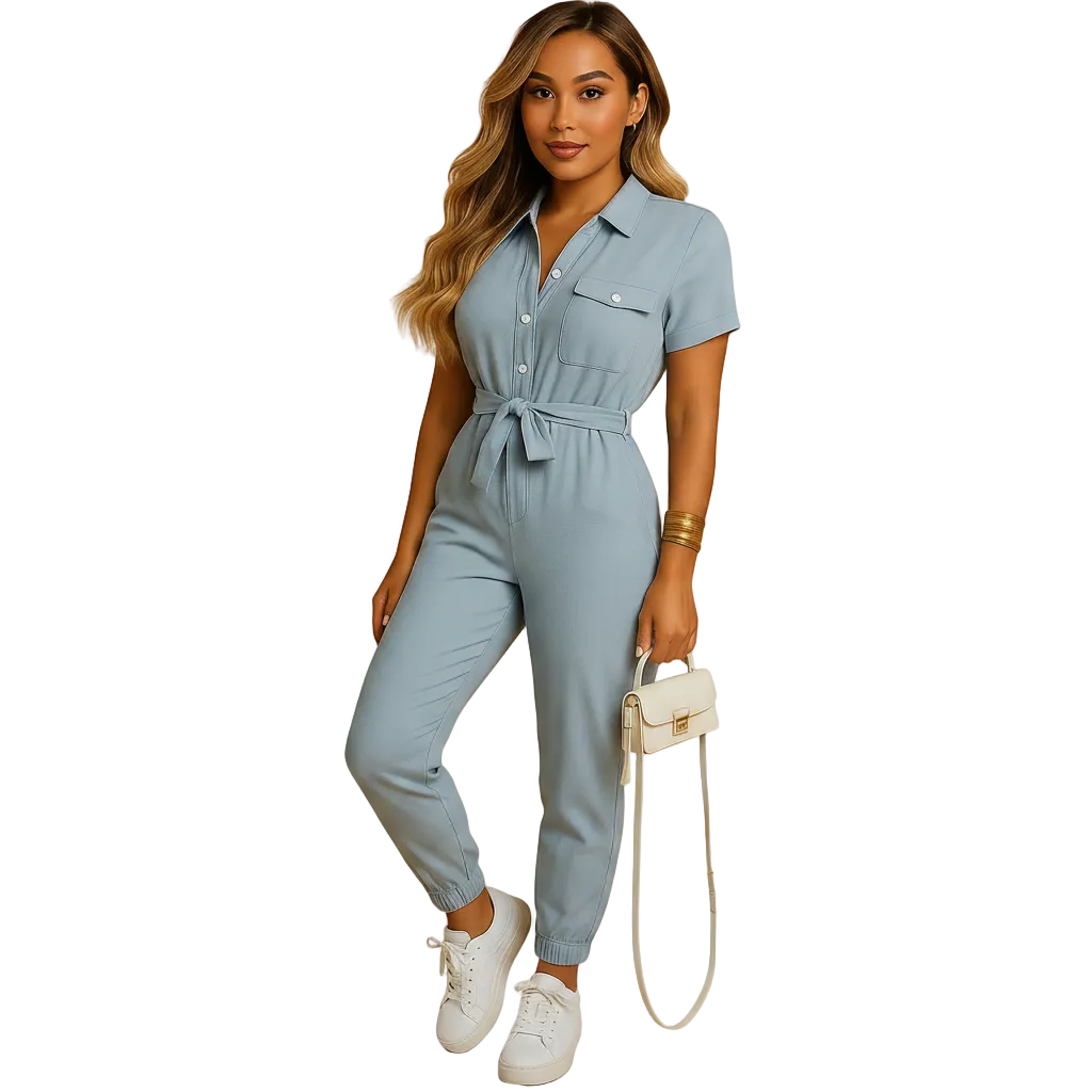 Modern tailored jumpsuit with streamlined silhouette